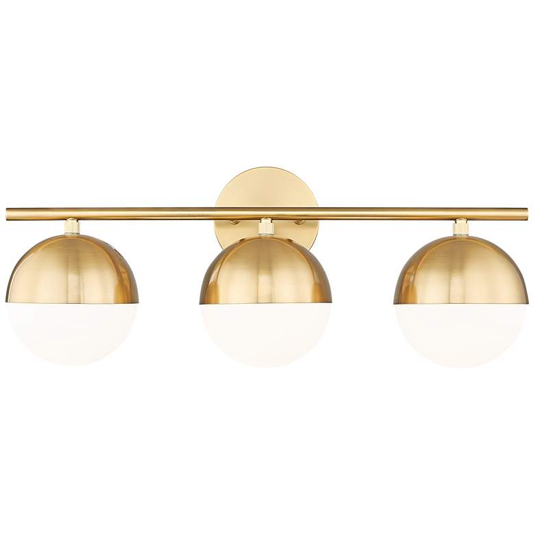 Image 1 Realm Sphere by Z-Lite Modern Gold 7.5 inch 3 Light Vanity