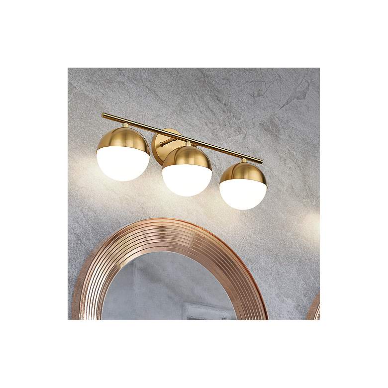 Image 1 Realm Sphere by Z-Lite Modern Gold 7.5 inch 3 Light Vanity