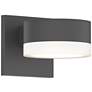REALS 2.5" High 2-Light Textured Gray LED Wall Sconce Frosted White