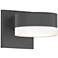 REALS 2.5" High 2-Light Textured Gray LED Wall Sconce Frosted White