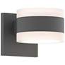 REALS 3.25" High 2-Light Textured Gray LED Wall Sconce