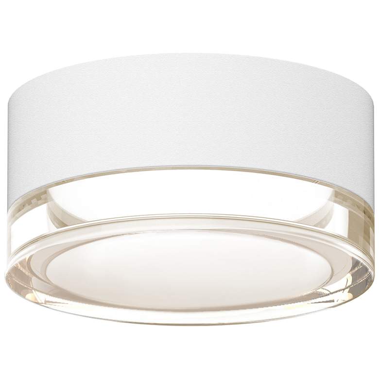 Image 1 REALS 5" Wide Textured White LED Semi Flush Mount