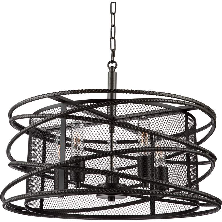 Image 1 Rebar Studio 22"W Dark Java Brown 5-Light Chandelier