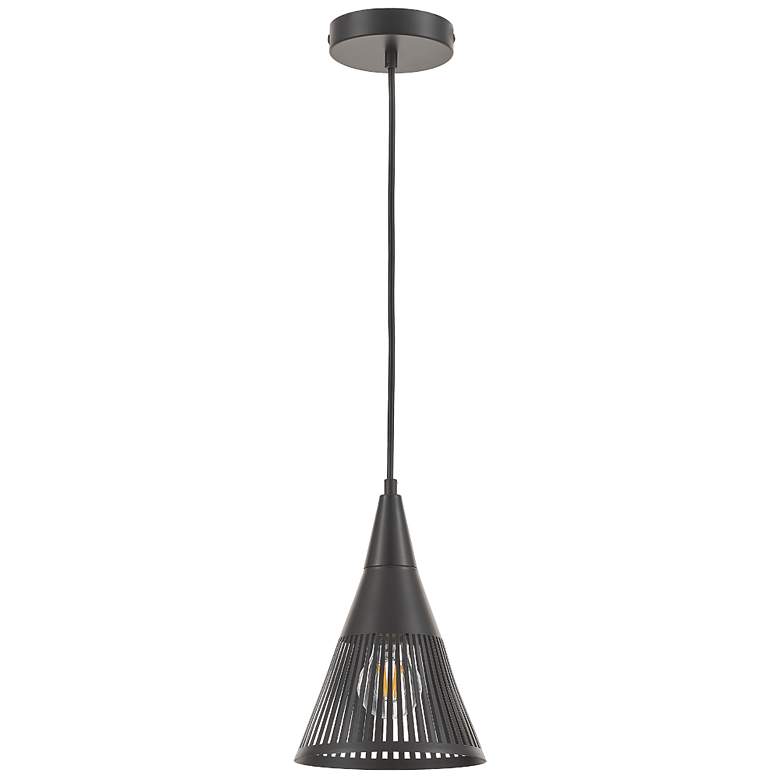 Image 1 Rebecca 7" Wide Matte Black Finish Pendant