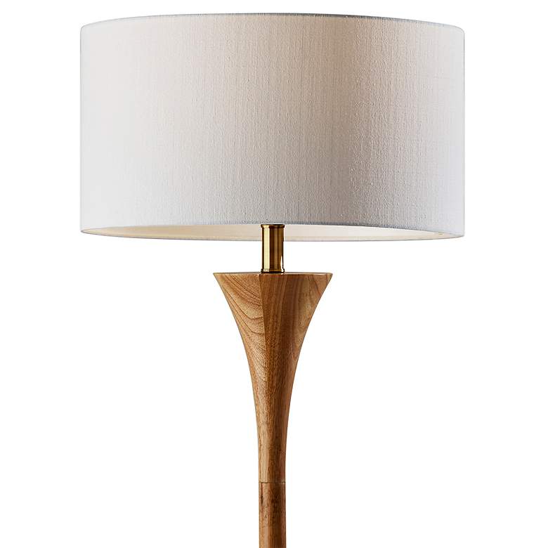 Image 3 Rebecca Natural Rubberwood Column Floor Lamp more views