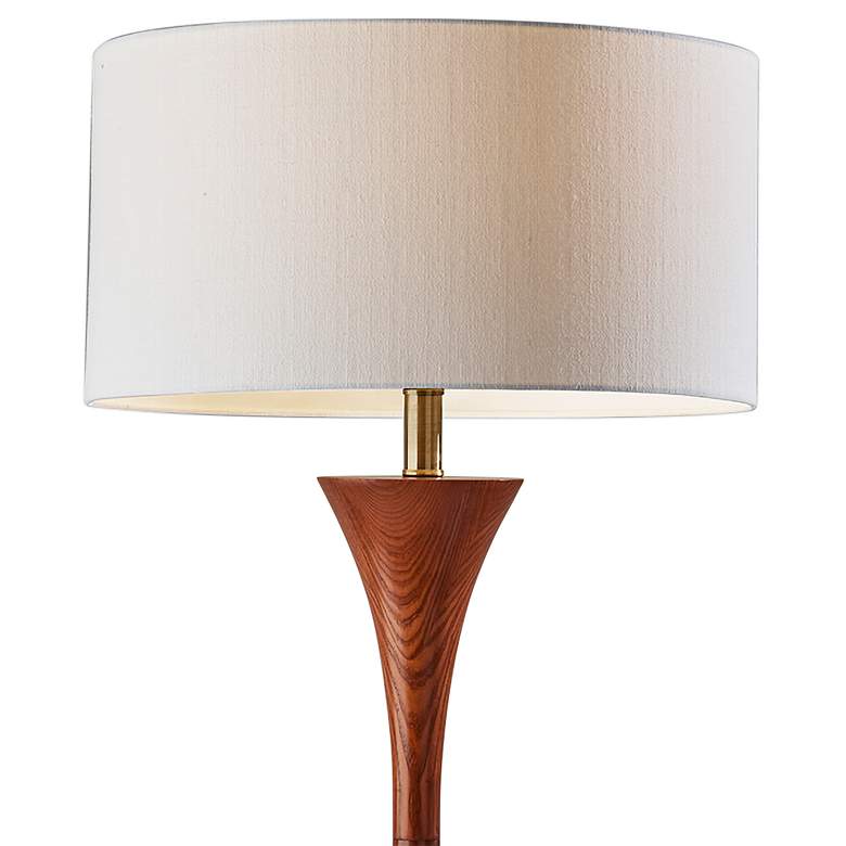 Image 3 Rebecca Walnut Rubberwood Column Floor Lamp more views