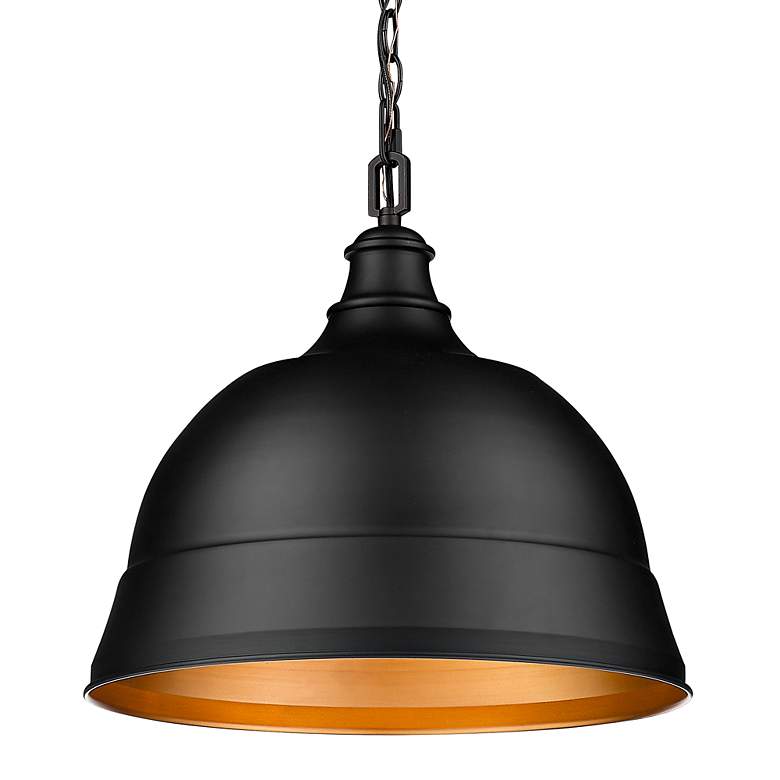 Image 1 Rebel 16" Wide Matte Black Dome Pendant Light