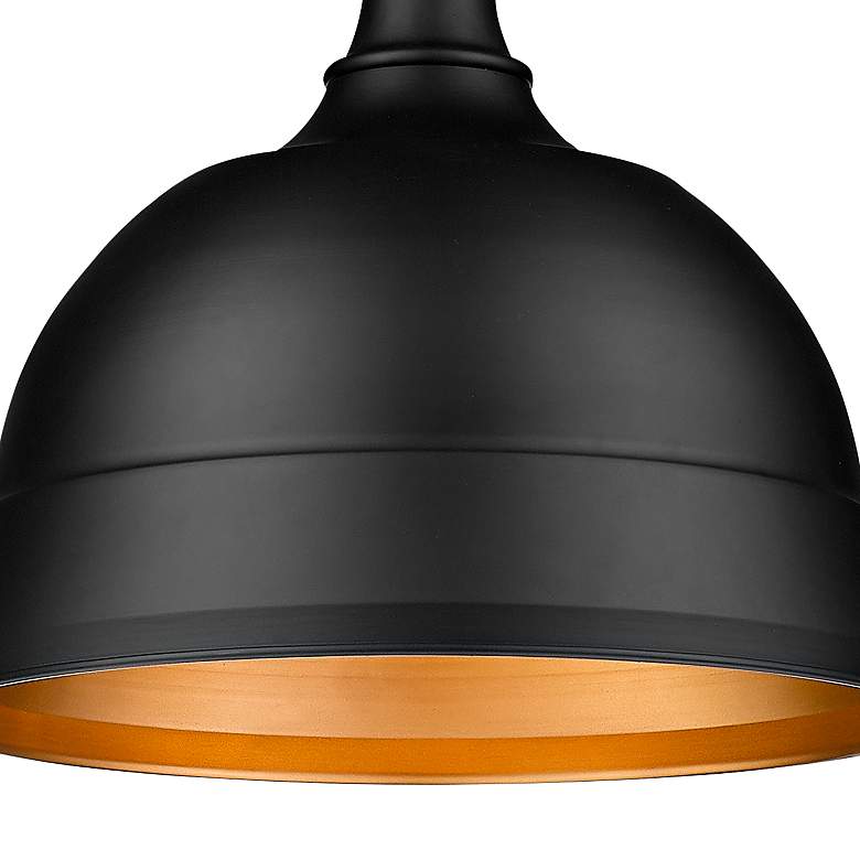 Image 2 Rebel 16" Wide Matte Black Dome Pendant Light more views