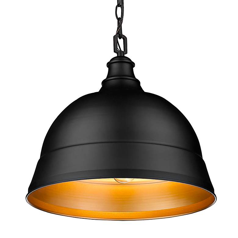Image 4 Rebel 16" Wide Matte Black Dome Pendant Light more views