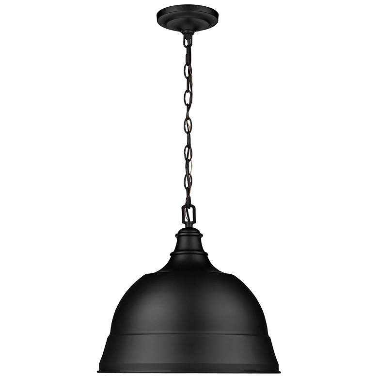Image 5 Rebel 16" Wide Matte Black Dome Pendant Light more views