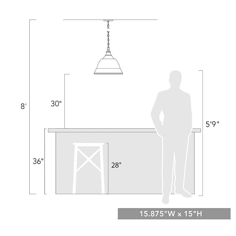 Image 6 Rebel 16" Wide Matte Black Dome Pendant Light more views