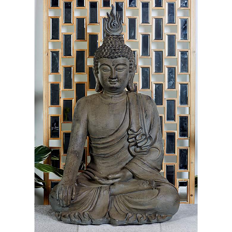 Image 1 Rebirthed 42" High Gray Meditating Buddha Statue