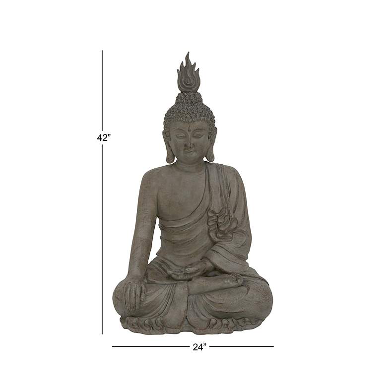 Image 7 Rebirthed 42" High Gray Meditating Buddha Statue more views