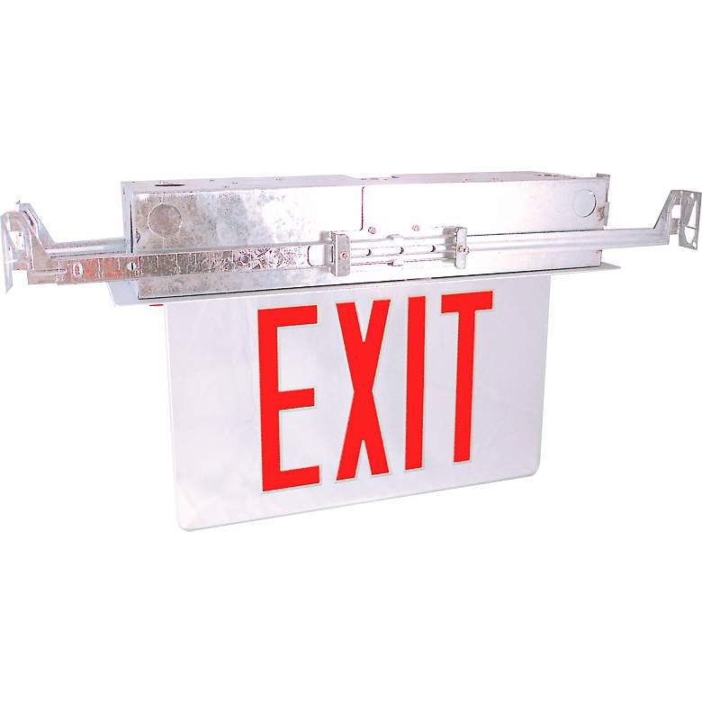 Image 1 Recessed Red Battery Backup Exit Sign