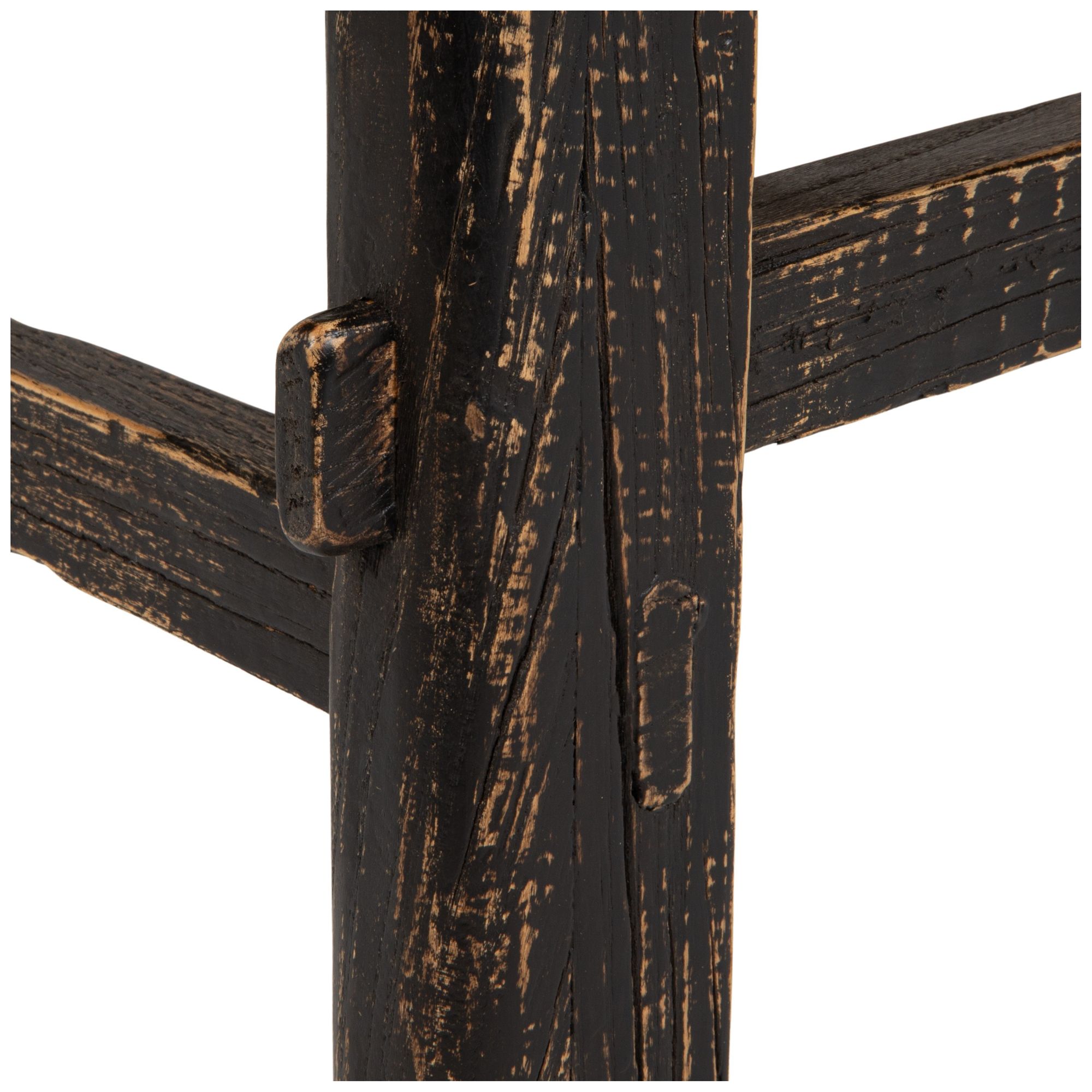 Image 4 Reclaimed Elm Wood Rectangular Coffee Table, Black more views