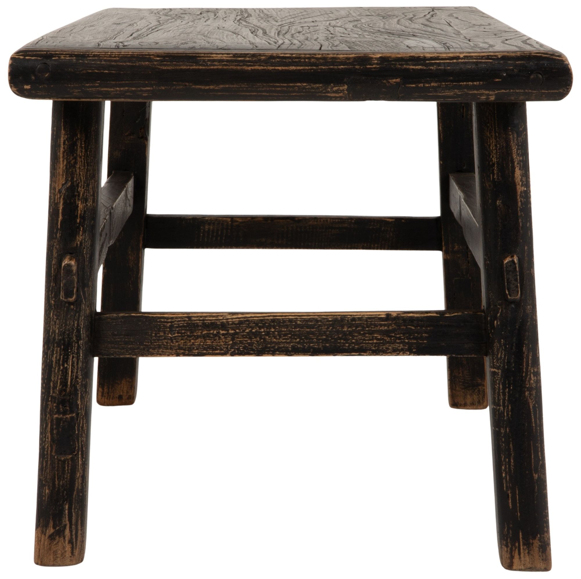 Image 6 Reclaimed Elm Wood Rectangular Coffee Table, Black more views