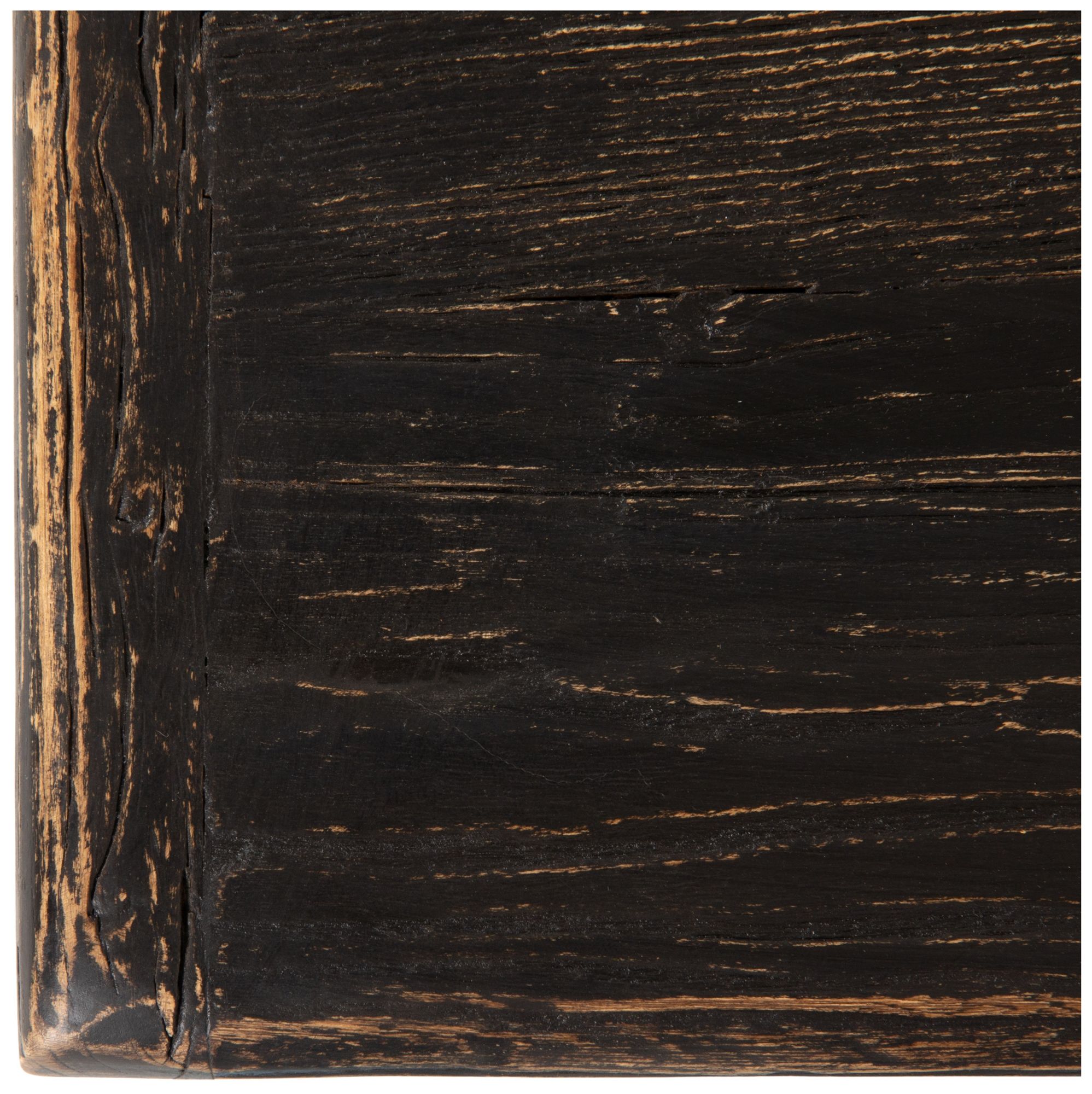 Image 7 Reclaimed Elm Wood Rectangular Coffee Table, Black more views