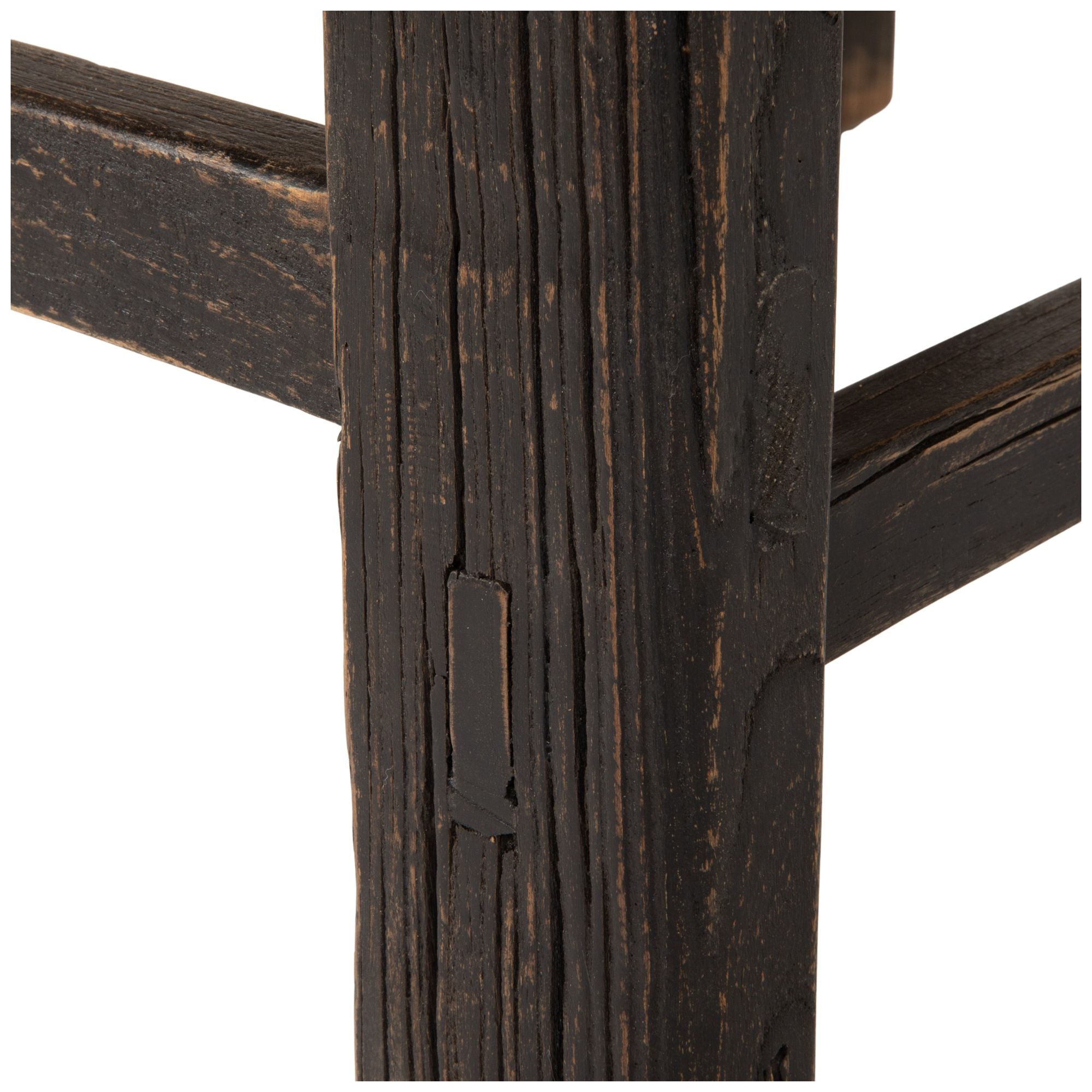 Image 4 Reclaimed Elm Wood Square Coffee Table, Black more views