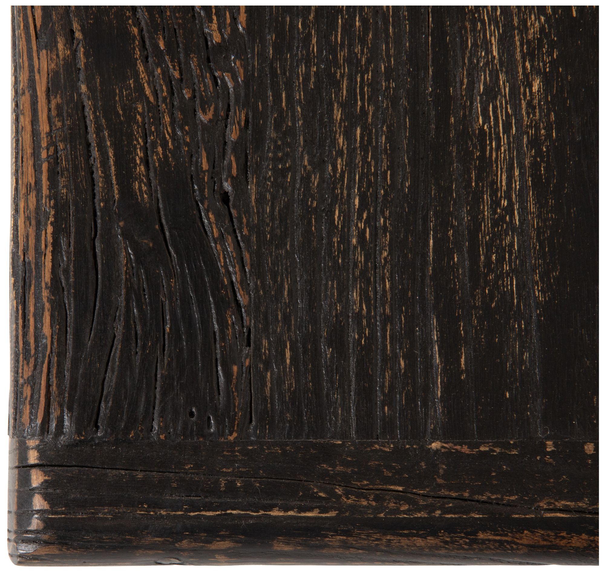 Image 6 Reclaimed Elm Wood Square Coffee Table, Black more views