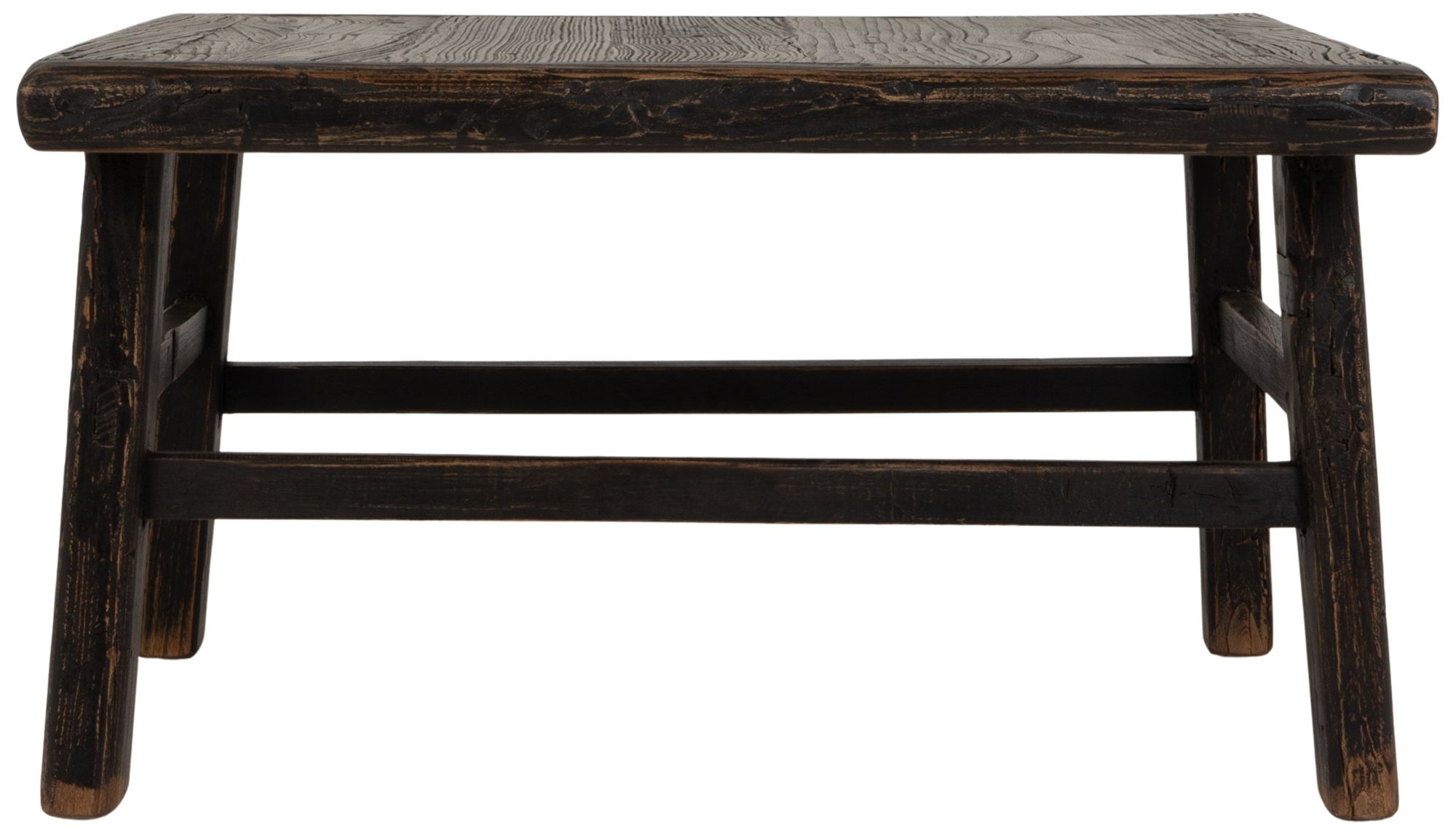 Image 7 Reclaimed Elm Wood Square Coffee Table, Black more views