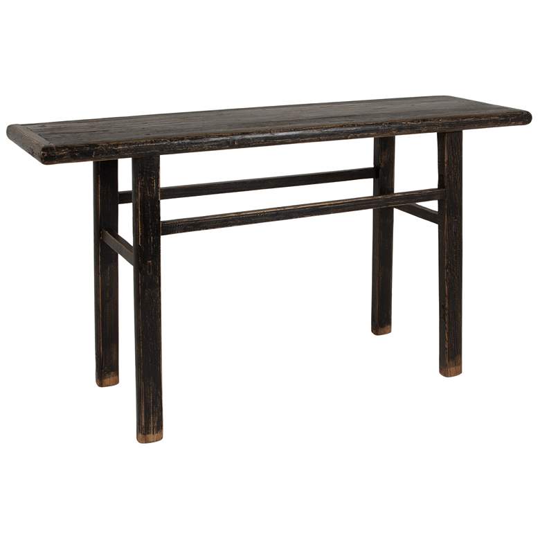 Image 1 Reclaimed Elmwood Console Table, Black