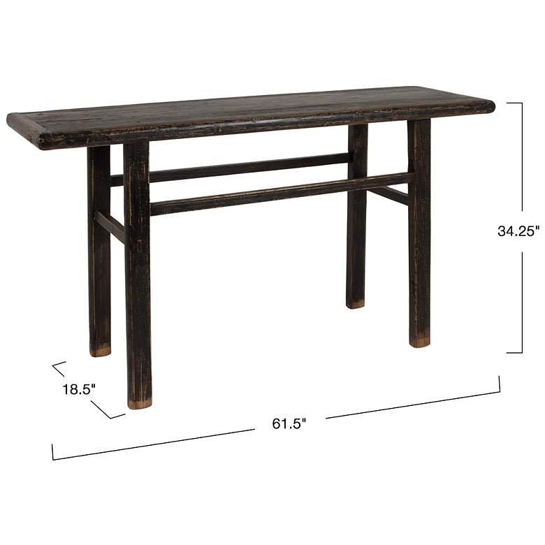 Image 2 Reclaimed Elmwood Console Table, Black more views