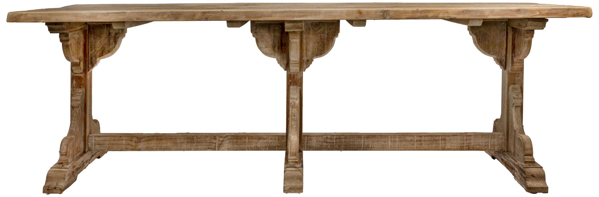 Image 5 Reclaimed Pine Wood Table with Trussel, Brown more views