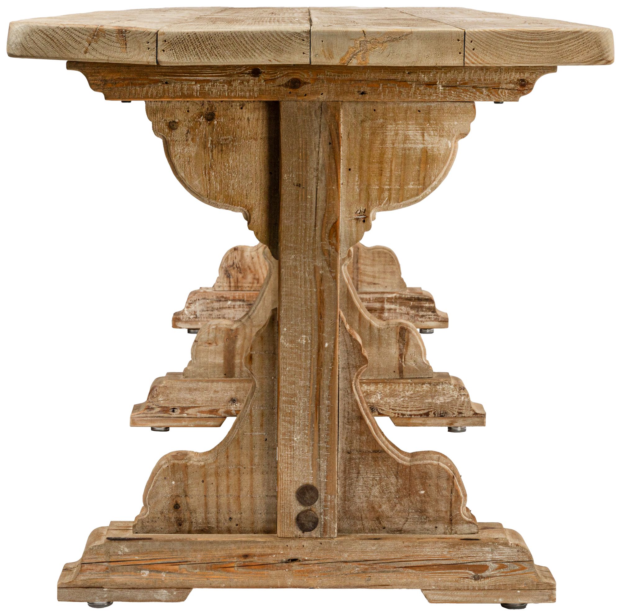 Image 6 Reclaimed Pine Wood Table with Trussel, Brown more views