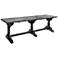 Reclaimed Pine Wood Table with Trusses, Black