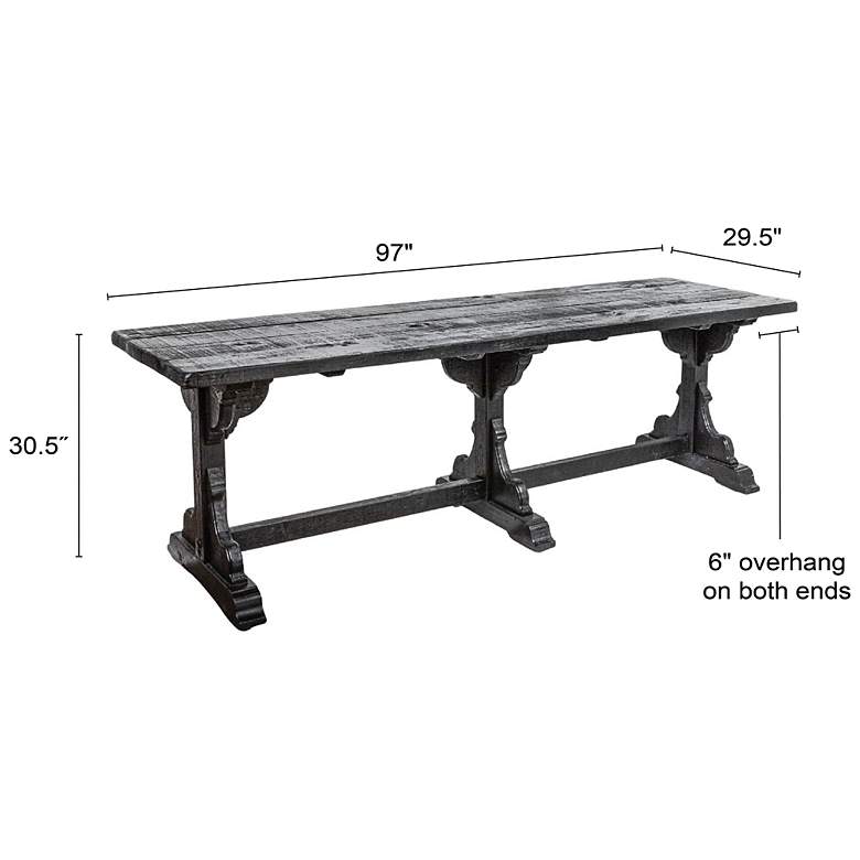 Image 3 Reclaimed Pine Wood Table with Trusses, Black more views