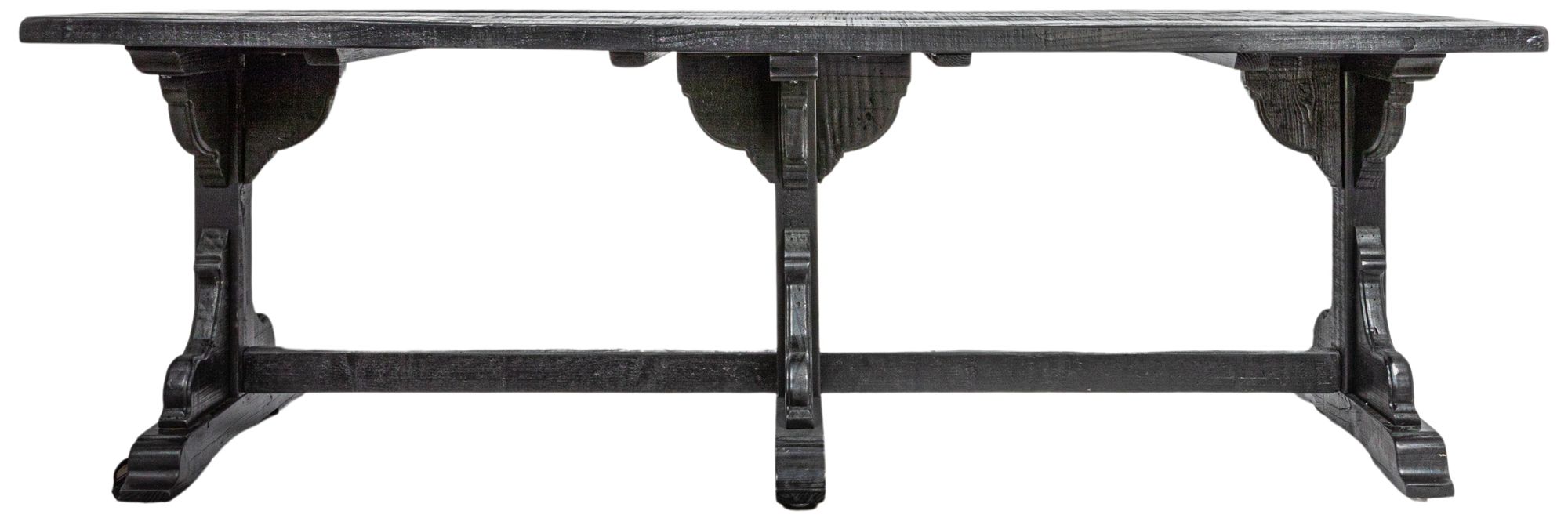 Image 4 Reclaimed Pine Wood Table with Trusses, Black more views