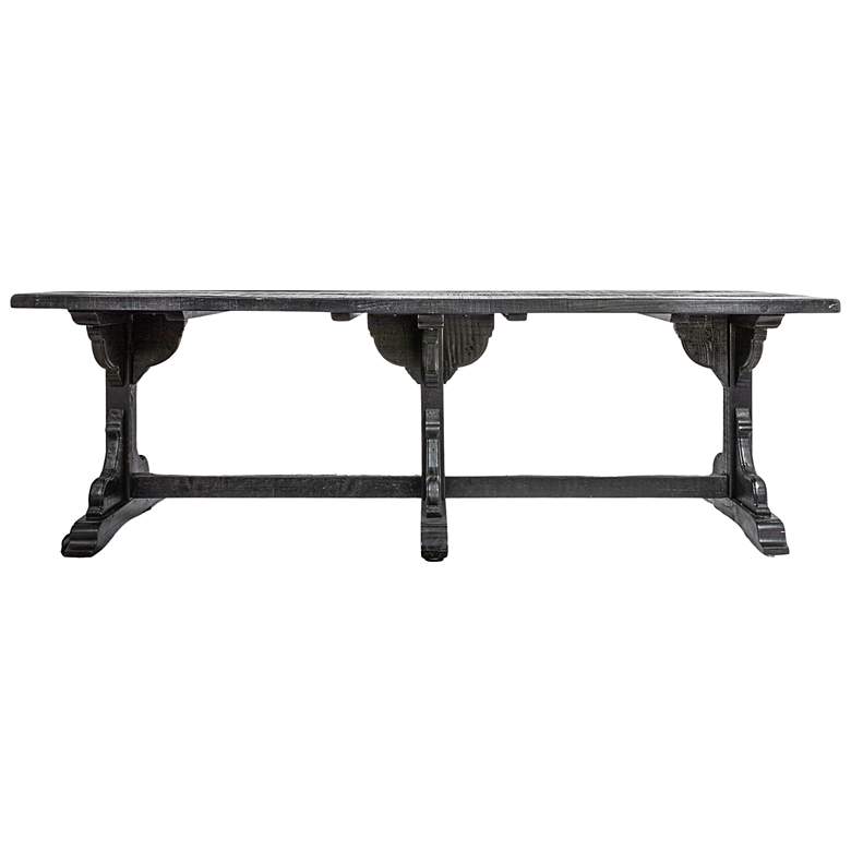Image 4 Reclaimed Pine Wood Table with Trusses, Black more views