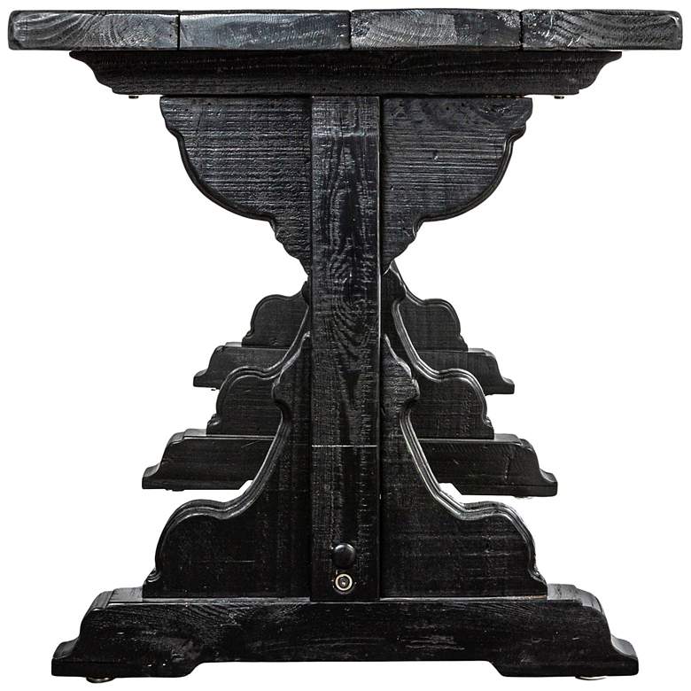 Image 5 Reclaimed Pine Wood Table with Trusses, Black more views