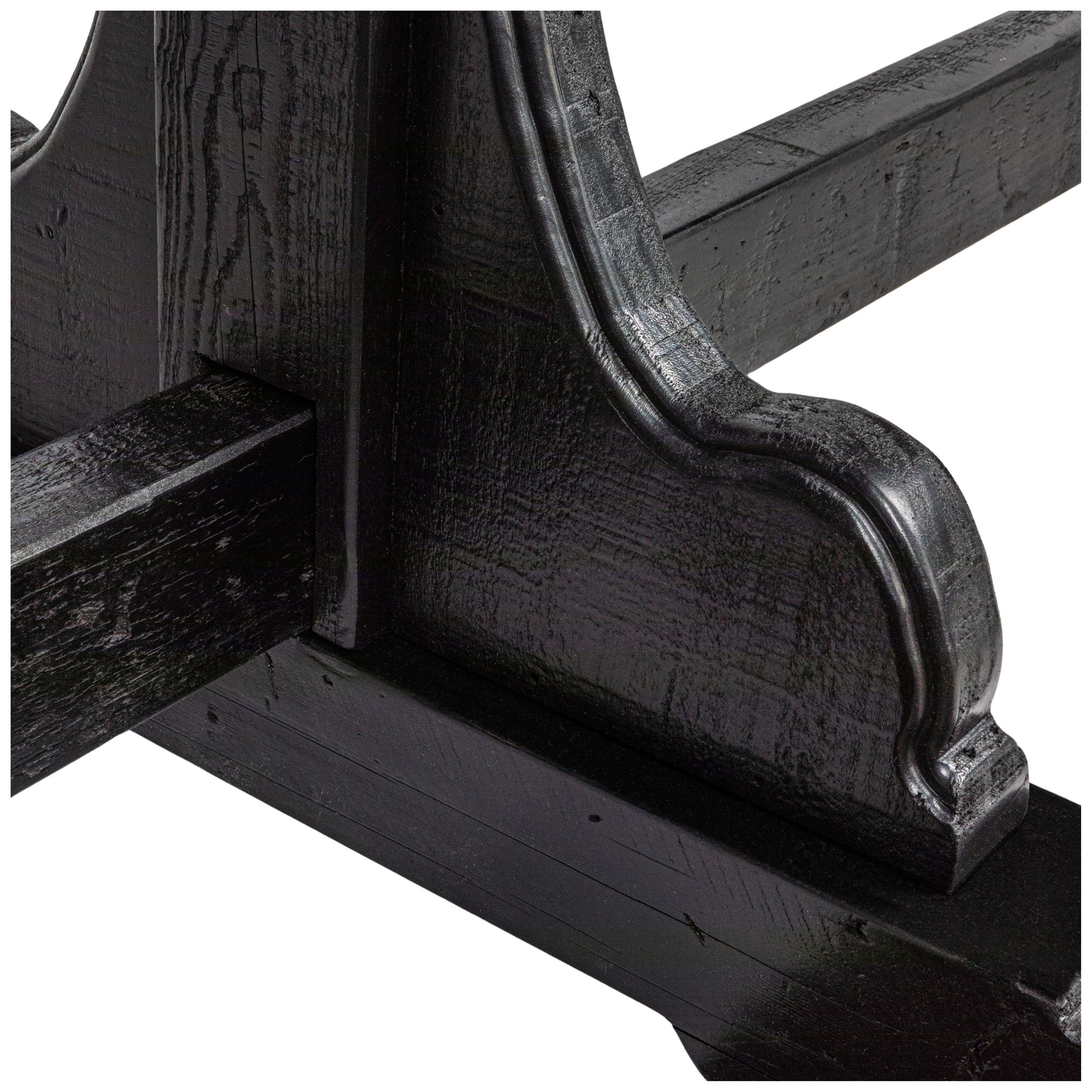 Image 6 Reclaimed Pine Wood Table with Trusses, Black more views