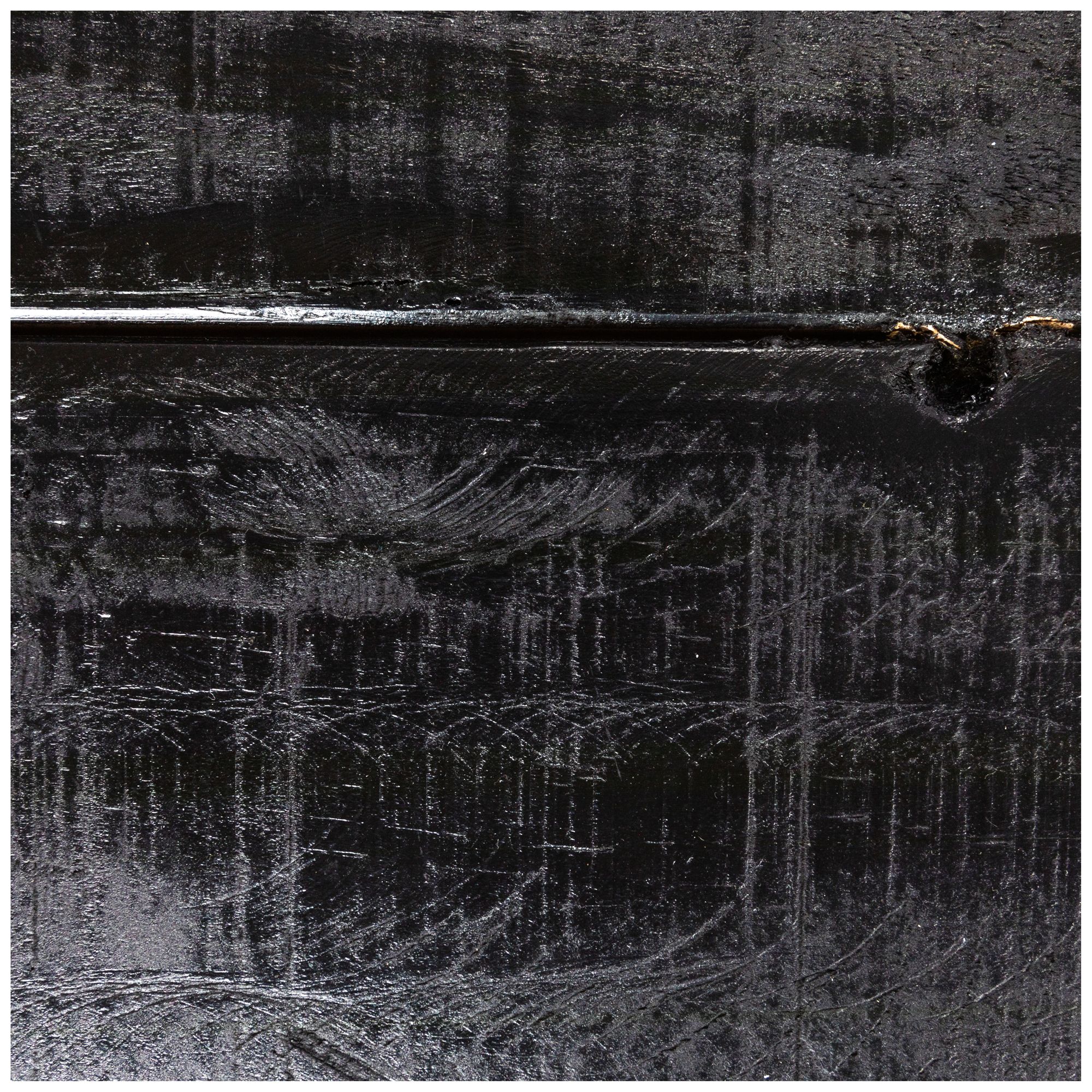 Reclaimed Pine Wood Table with Trusses, Black