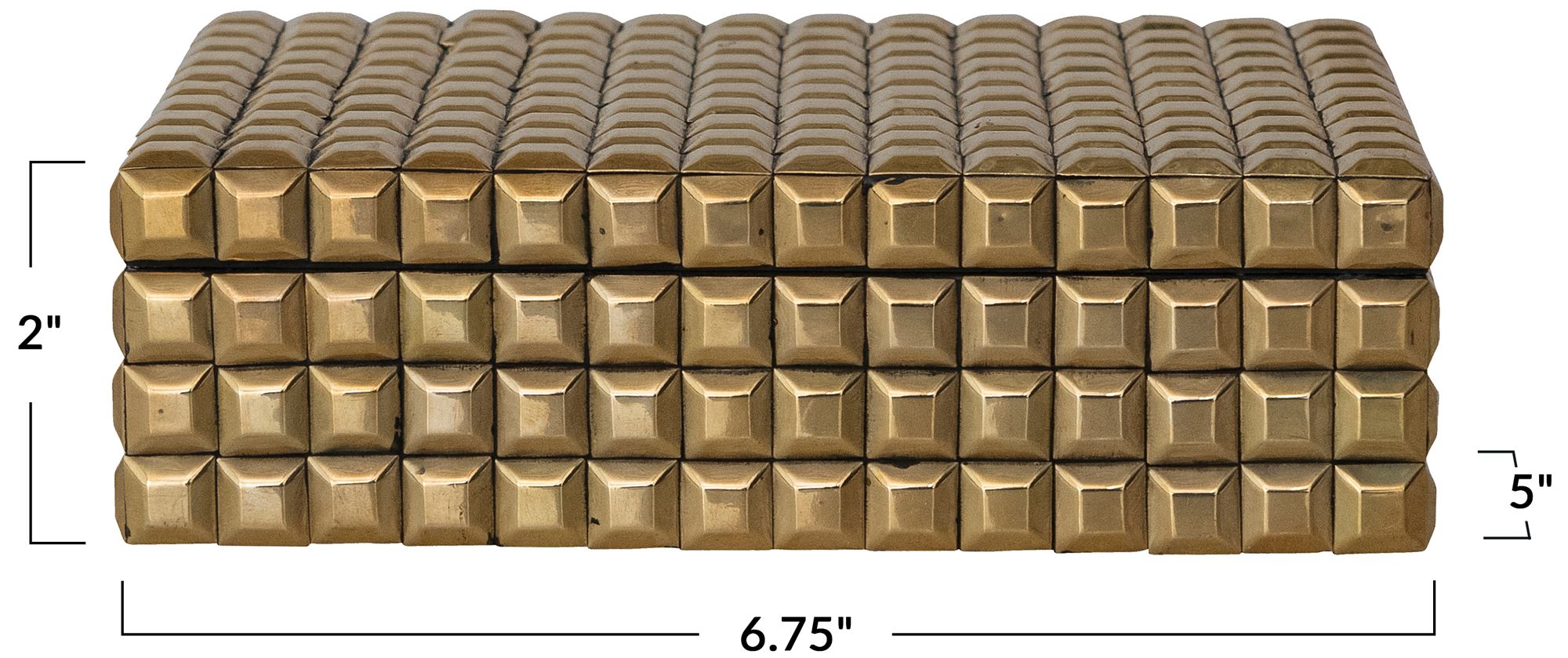 Image 3 Reclaimed Wood Decorative Box with Brass Accents, Gold more views