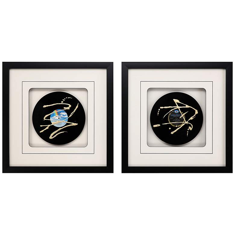 Image 3 Records 25" Square 2-Piece Shadow Box Framed Wall Art Set