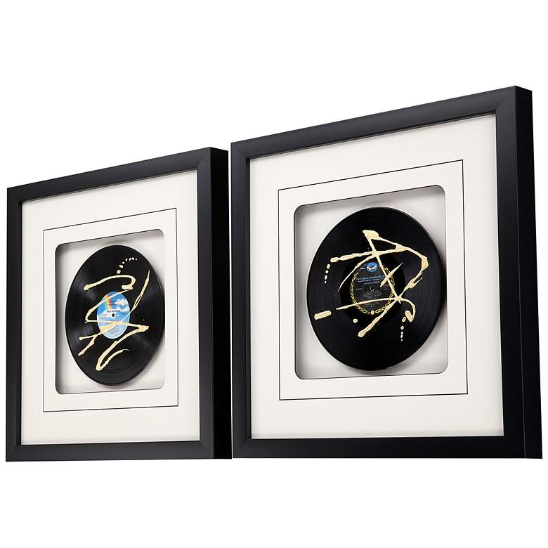 Image 5 Records 25" Square 2-Piece Shadow Box Framed Wall Art Set more views