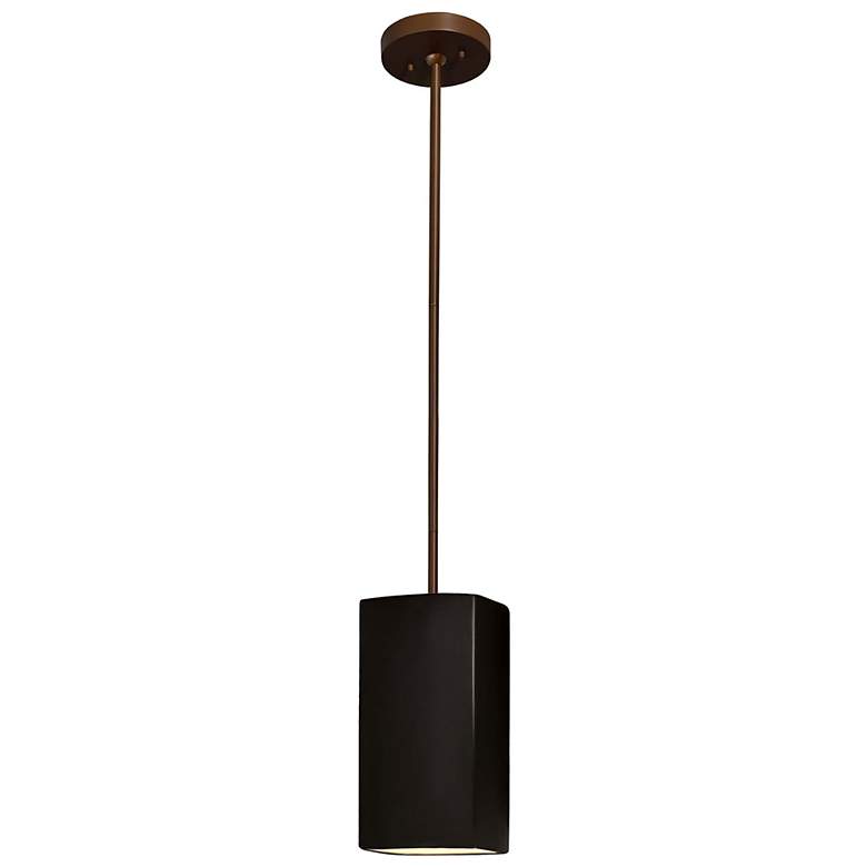 Image 2 Rectangle LED Pendant - Carbon Black - Dark Bronze - Rigid Stem more views