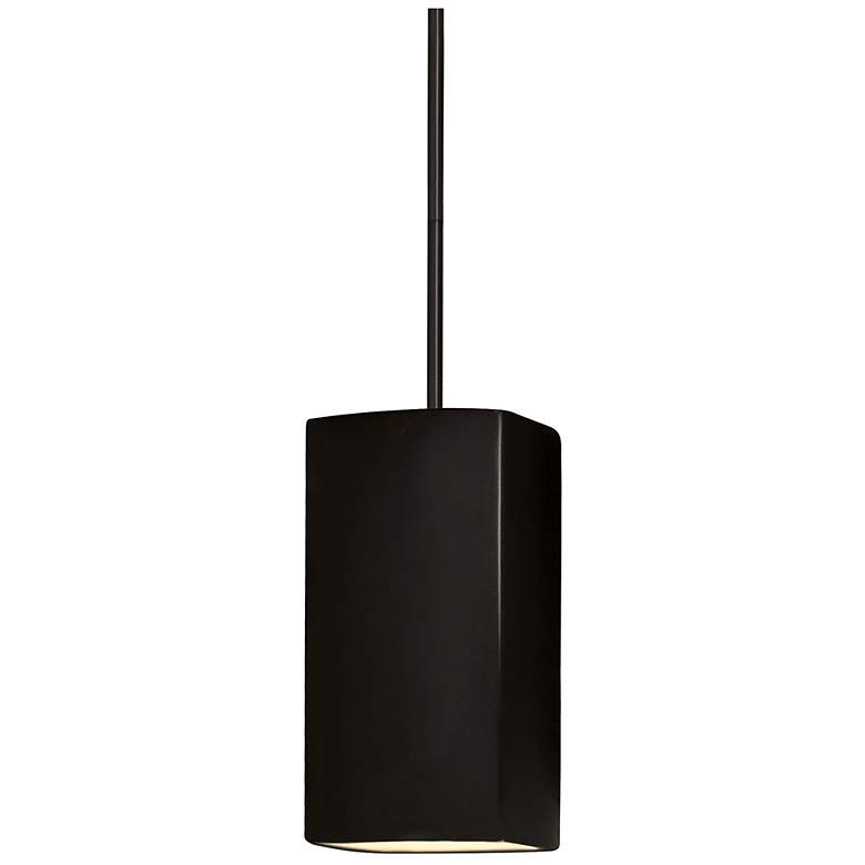 Image 1 Rectangle LED Pendant - Carbon Black - Matte Black - Rigid Stem