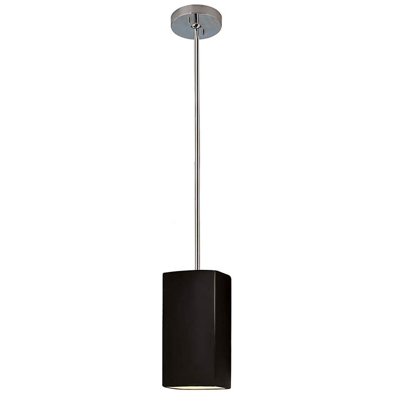 Image 2 Rectangle LED Pendant - Carbon Black - Polished Chrome - Rigid Stem more views
