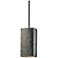 Rectangle LED Pendant - Hammered Brass - Matte Black - Rigid Stem