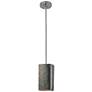 2_Rectangle LED Pendant - Hammered Brass - Polished Chrome - Rigid Stem more views
