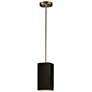 2_Rectangle Pendant - Carbon Black - Antique Brass - Rigid Stem more views