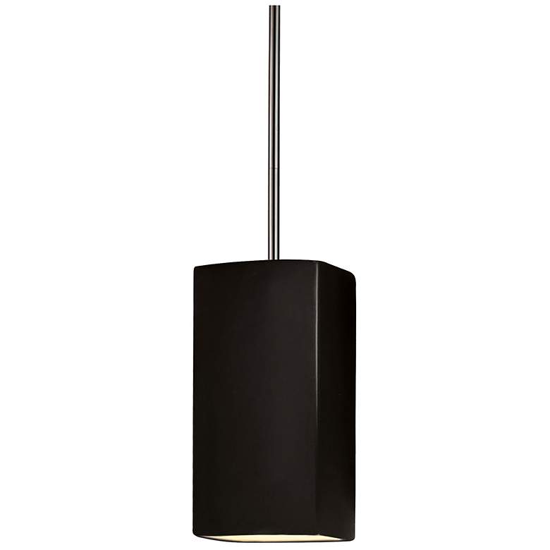 Image 1 Rectangle Pendant - Carbon Black - Brushed Nickel - Rigid Stem