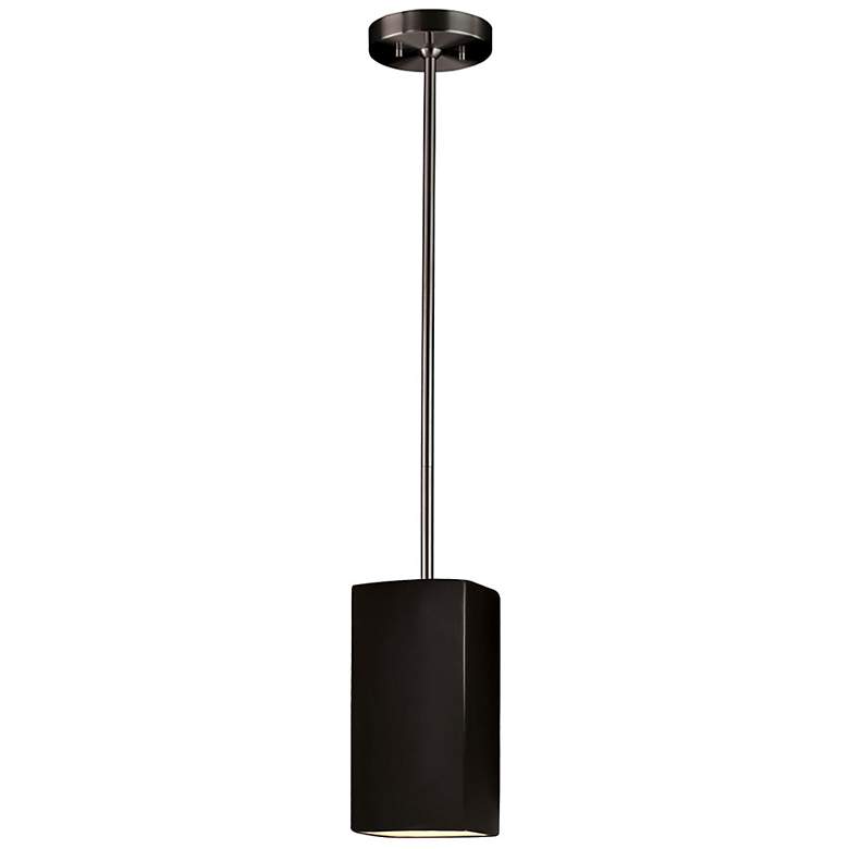 Image 2 Rectangle Pendant - Carbon Black - Brushed Nickel - Rigid Stem more views