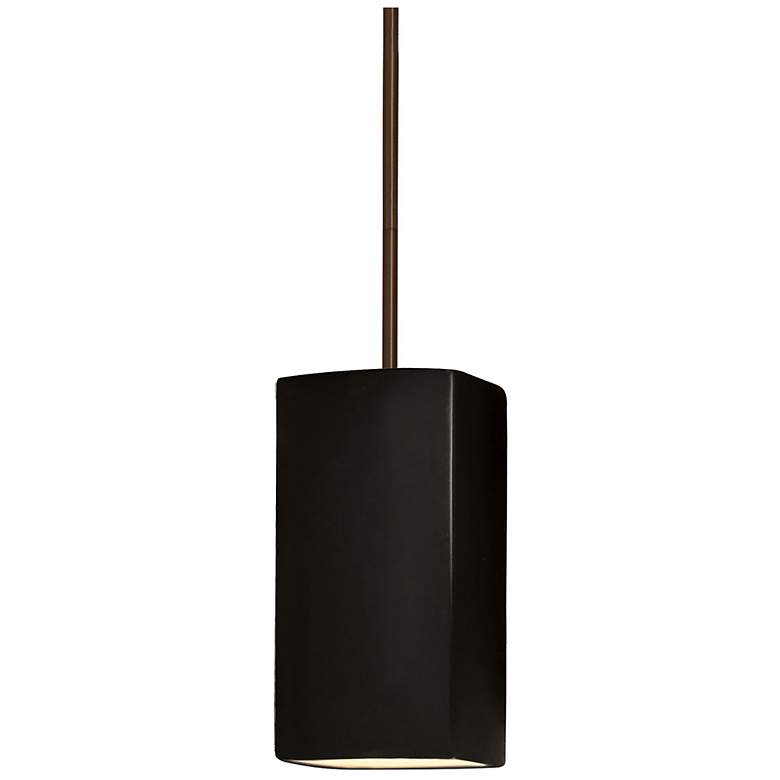 Image 1 Rectangle Pendant - Carbon Black - Dark Bronze - Rigid Stem