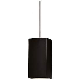 Image1 of Rectangle Pendant - Carbon Black - Polished Chrome - Rigid Stem
