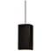 Rectangle Pendant - Carbon Black - Polished Chrome - Rigid Stem