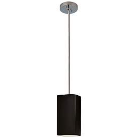Image2 of Rectangle Pendant - Carbon Black - Polished Chrome - Rigid Stem more views